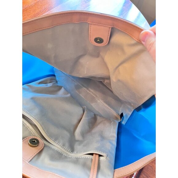 Fossil Audri Beach‎ Tote Bag Blue/Beige/Brown Color Block